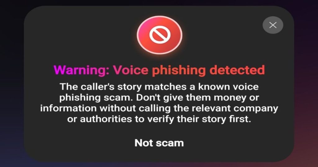 Fake Voice Phishing Warning