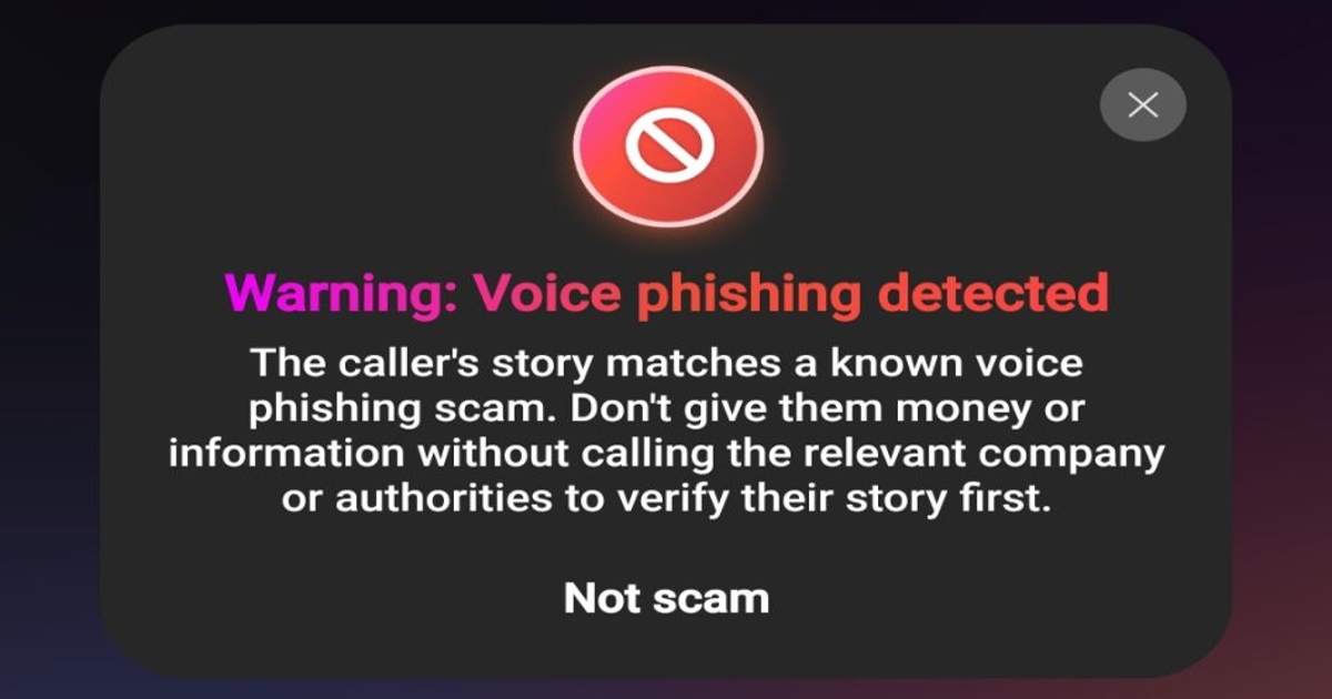 Fake Voice Phishing Warning